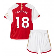 Arsenal Takehiro Tomiyasu #18 Hjemmedraktsett Barn 2023-24 Kortermet (+ korte bukser)